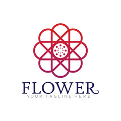 Abstract Flora Icon Featuring Leaves, Petals, and Gentle Curves