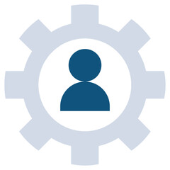 gear user Flat Icon, Teamwork Management Flat Icon Collection