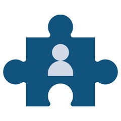 Puzzle Person Flat Icon, Teamwork Management Flat Icon Collection