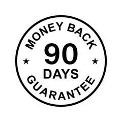 90 days money back guarantee icon vector for graphic design, logo, website, social media, mobile app, UI illustration