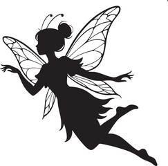 Vector illustration of a beautiful flying fairy with wings, a magical fantasy design