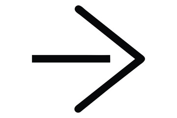 Modern arrow design pointing right with bold black lines on a clean white background