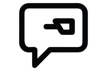 Modern speech bubble icon featuring an outgoing message visual representation for web design