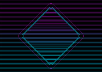 Abstract blue violet lines forming square shape, tech minimal background. Vector geometric pattern design