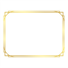simple gold rectangle border frame with transparent background.eps