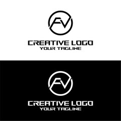 creative letter logo fv design vector