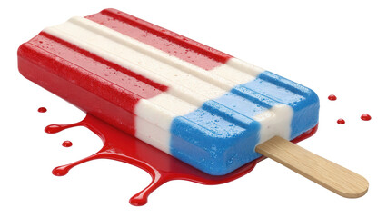 Patriotic Red, White, and Blue Frozen Treat Symbolizing American Independence by Ice Cream Watt, Generated by AI