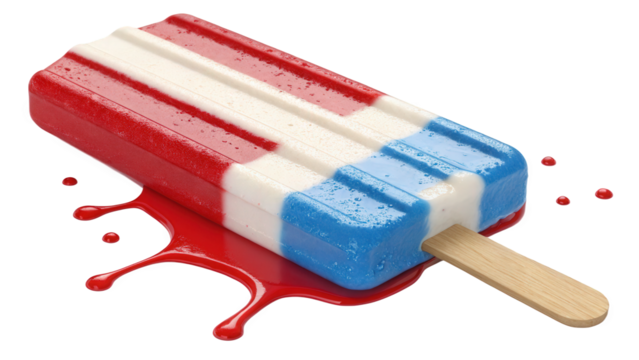 Patriotic Red, White, and Blue Frozen Treat Symbolizing American Independence by Ice Cream Watt, Generated by AI