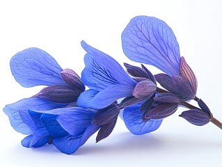 Blue salvia isolated on white background