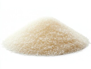 Fine Granulated Sugar Pile Isolated on White Background