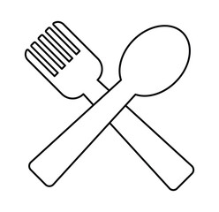 Food icon. Food, plate, fork, knife, spoon, cutlery icon set. Restaurant containing dish symbol. Vector illustration.