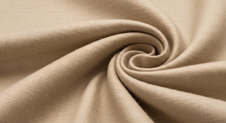 Beige Fabric Swirl Texture Close-up Background
