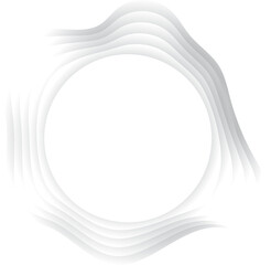 Circle ripple wavy shape with shadow in paper cut style