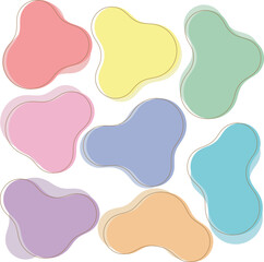 The object is characterized by its softness, roundness, wave Shape, and pastel colors. / ふんわりとした丸いオブジェクトセット ソフトタッチ 波型シェイプ パステルカラー