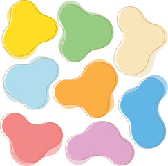 The object is characterized by its softness, roundness, wave Shape, and kids colors. / ふんわりとした丸いオブジェクトセット ソフトタッチ 波型シェイプ キッズカラー