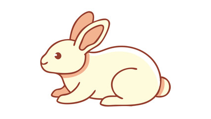 Obraz premium Cute and Minimalist Rabbit Logo Icon with Long Ears, Round Face, and Simplified Body Silhouette