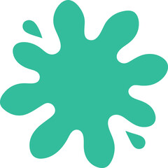 Teal irregular splash shape flat icon design