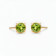 Elegant Peridot Stud Earrings: Gold & Gemstone Jewelry