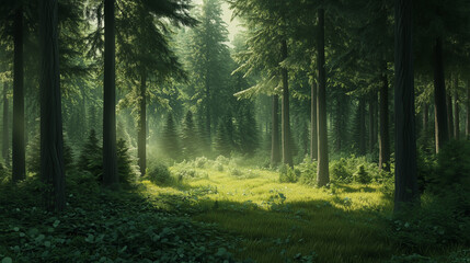 Obraz premium Focus on the rough texture of a tree in the middle of a Beautiful Forest in Spring/summer, Black Forest, Germany, Europe