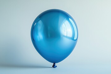 Elegant blue balloon against minimalistic light gray background  contemporary design focus