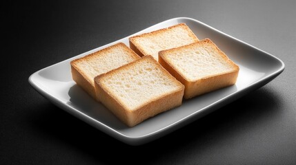 Freshly Toasted Slices of Bread on a Modern Plate