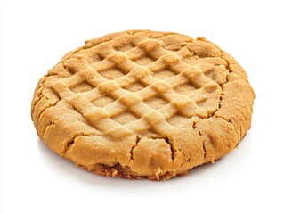 Delicious Soft Peanut Butter Cookie on a White Background