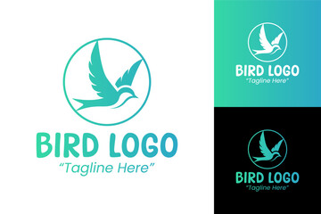 Modern and Professional Bird Logo for Business Branding and Marketing in Blue and Green