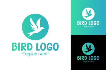 Elegant and Simple Bird Logo Design with Green and Blue Colors for Business and Marketing