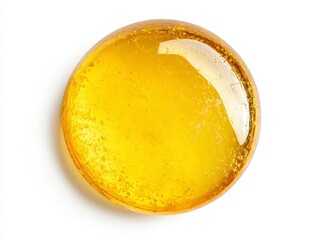 Bright Yellow Sticky Substance in Circular Shape on White Background