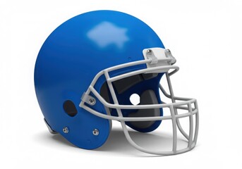 Fototapeta premium A blue american football helmet with a white face mask