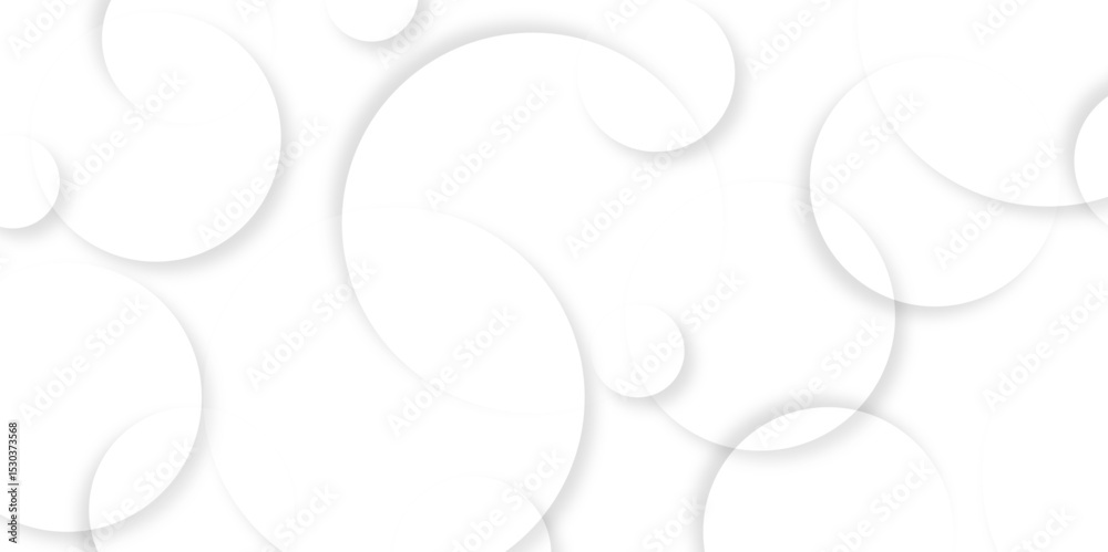 Fototapete Abstract background with circle white abstract geometric background with soft light white paper circles in design .Gray abstract. Modern design background for report and project presentation template.