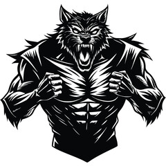 Majestic wolf head vector illustration