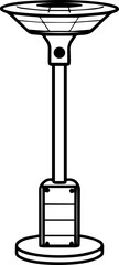 Patio heater outline vector illustration, line art