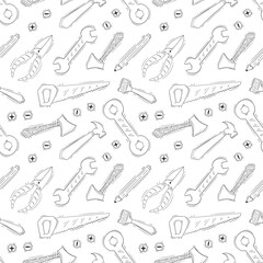 construction pattern. construction tool seamless pattern. doodle construction seamless pattern. construction tool background