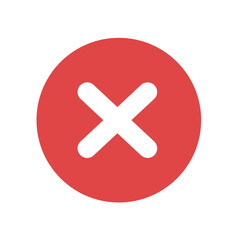 Obraz premium wrong checklist icon, simple wrong icon with a red cross