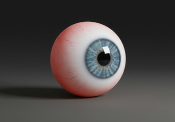 Human eye with blue iris on a dark surface