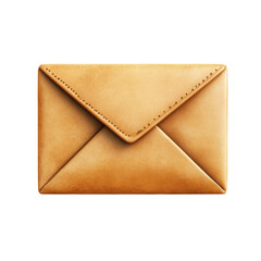 Elegant Tan Envelope Stationery Communication Mail Message Concept on transparent background