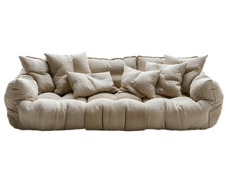 Minimalist beige fabric sofa with depth high resolution picture