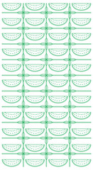 watermelon texture vector green line art style on white vertical background with seamless repeat