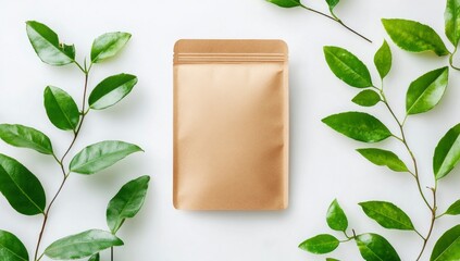 blank paper with leaves