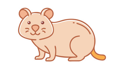 Adorable and Expressive Quokka Logo Icon with Rounded Cheeks, Small Ears, and Friendly Smile Style