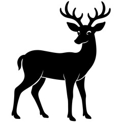 Black silhouette of a majestic deer
