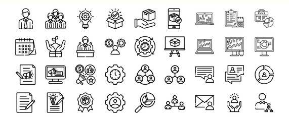 Business and Management Line Icons: A Comprehensive Collection