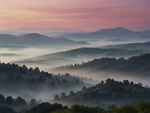 sunrise in the mountains