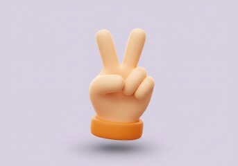 Cartoon hand showing the peace sign