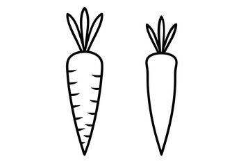 Two Line Art Carrots, Detailed and Simple Designs