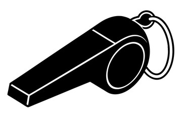 Black and White Whistle Icon, Referee, Sport