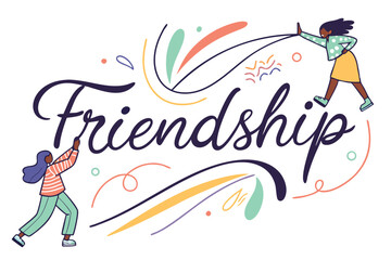 Dynamic calligraphy friendship celebration message