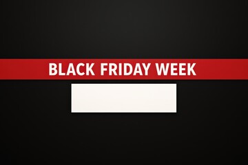 Minimal Black Friday Week Sale Banner With Red Strip