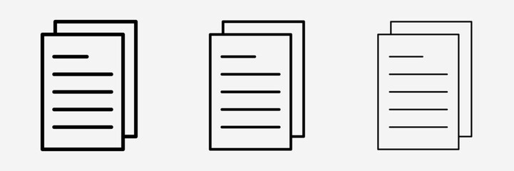 Documents icon isolated on white background. File copy icon for web and application.